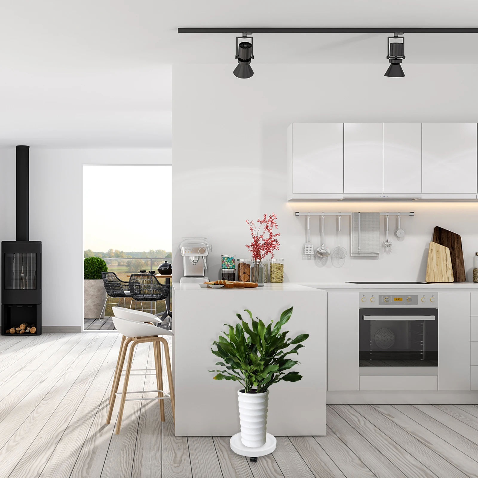 

Полка, утолщенный поднос для цветочного горшка, роликовый подставка для растений, полипропиленовая подставка с колесиками, держатель на колесиках