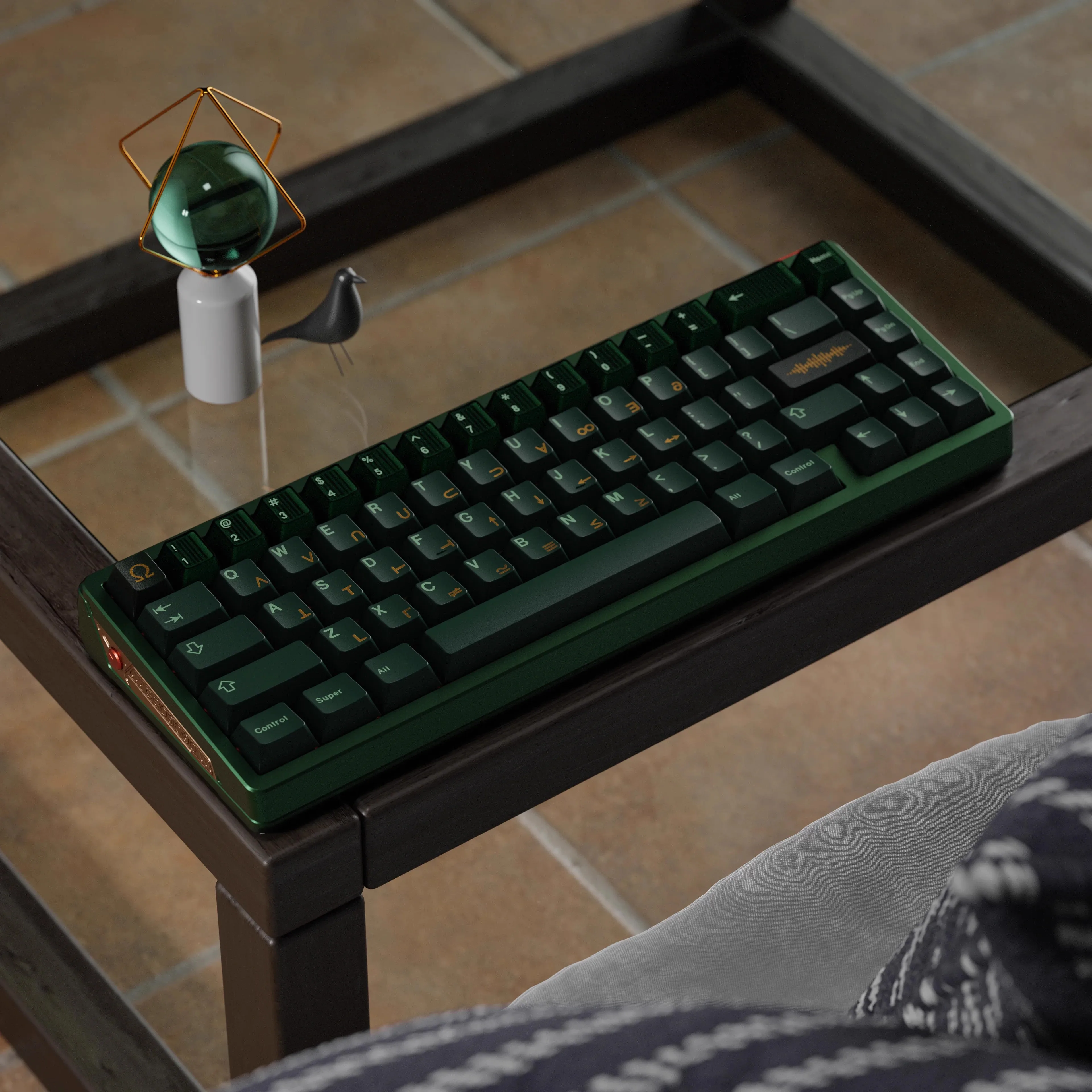 KKB OHM: Zielone Keycapy Tematyczne ABS Sub Keycap Personalizowane Profil Cherry Niestandardowe Keycapy Gamingowe do Klawiatur Mechanicznych na Prezent