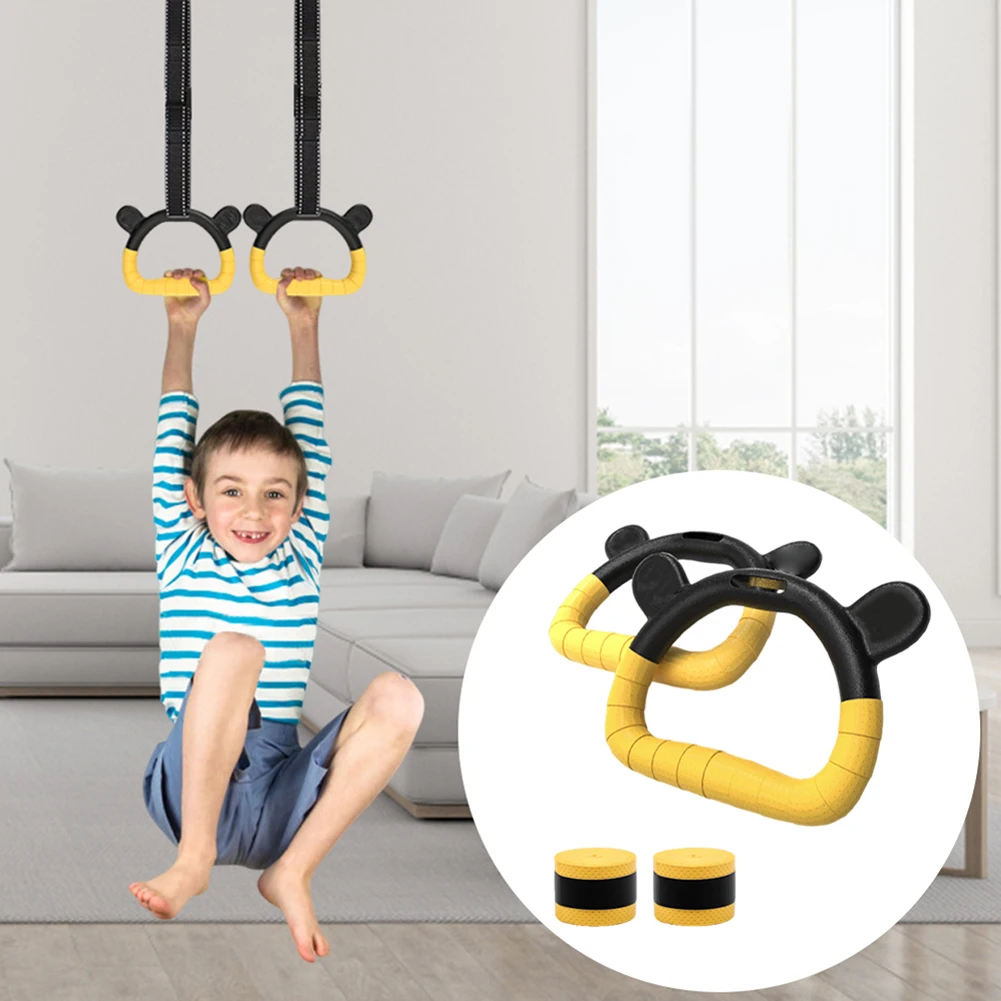 Gymnastics Rings with Adjustable Straps Pull Up Handle Rings Multi-Function Pull Up Gym Rings for Physical Training