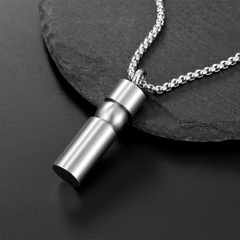 Stainless steel couple pendant Pet ashes perfume bottle can open pendant For Men\'s women Fashion sweater chain Cremation jewelry