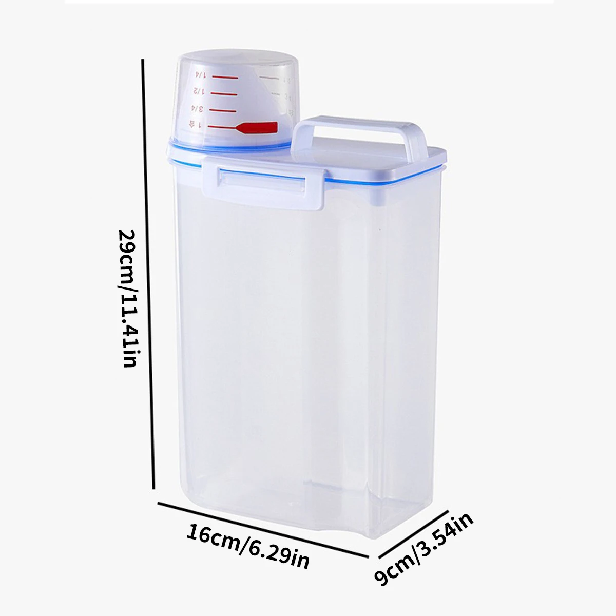 1.5-3L Powder Storage Box Plastic Kitchen Rice Grains Container Bathroom Laundry Powder Detergent Case With Pour Mouth