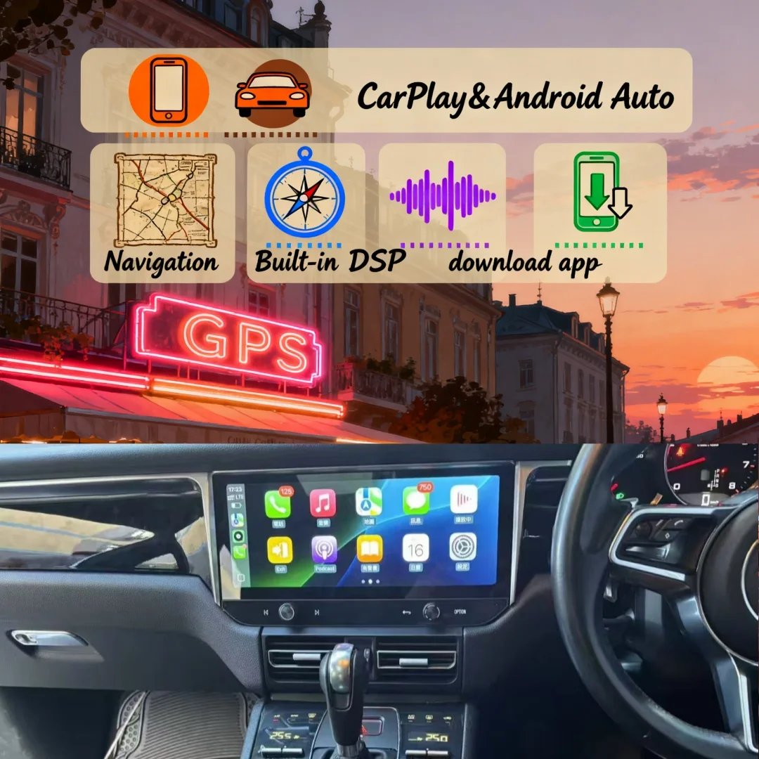 Carplay Auto Android 14.0 8G+128G IPS 4G LTE 360 Camera Car DVD Player GPS WIFI Bluetooth RDS Radio For Porsche Macan  2010-2016