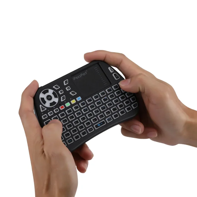 

Мини-клавиатура iPazzPort 2,4G и Bluetooth — сенсорная панель, ИК-обучение, циклическая RGB-подсветка, перезаряжаемая через Type-C, Multi-Device Co