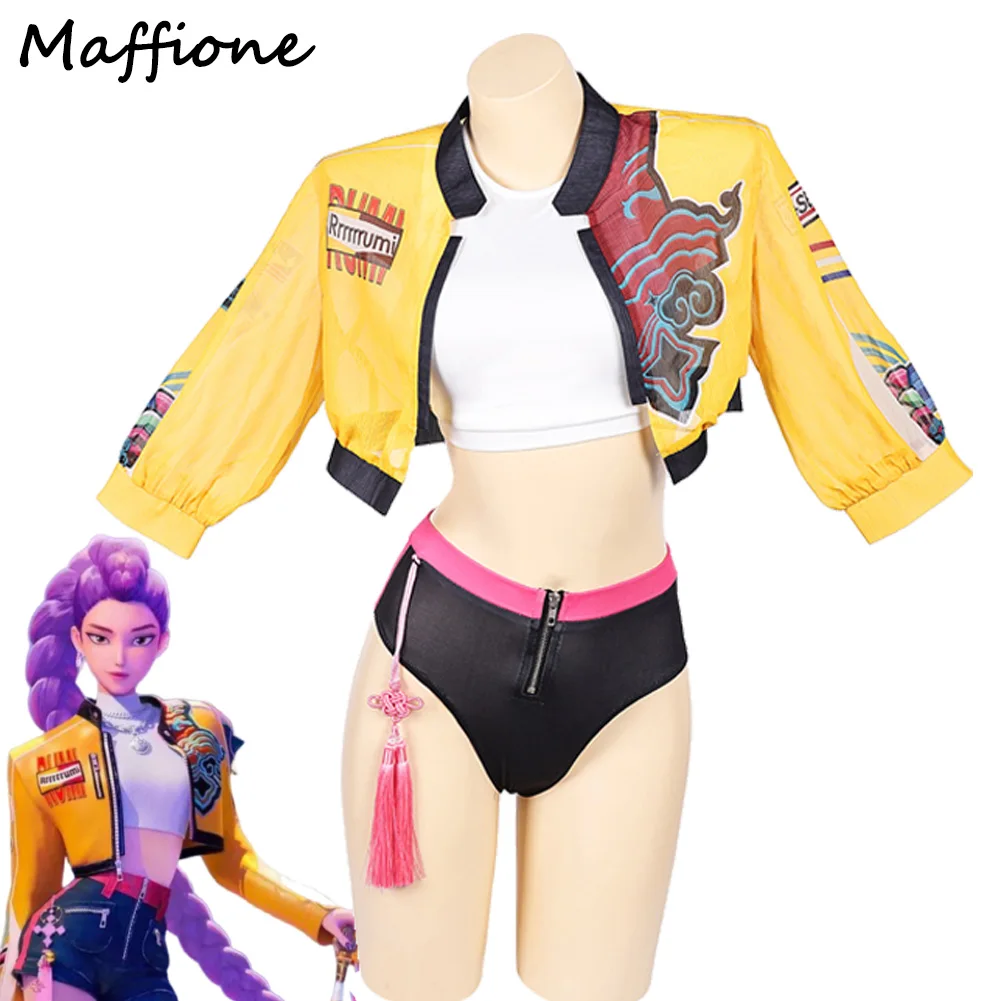 

Охотник на демонов KPop Руми, костюм бикини для косплея, фантазия, купальники, одежда для ролевых игр для девочек, костюмы для вечеринки на Хэллоуин