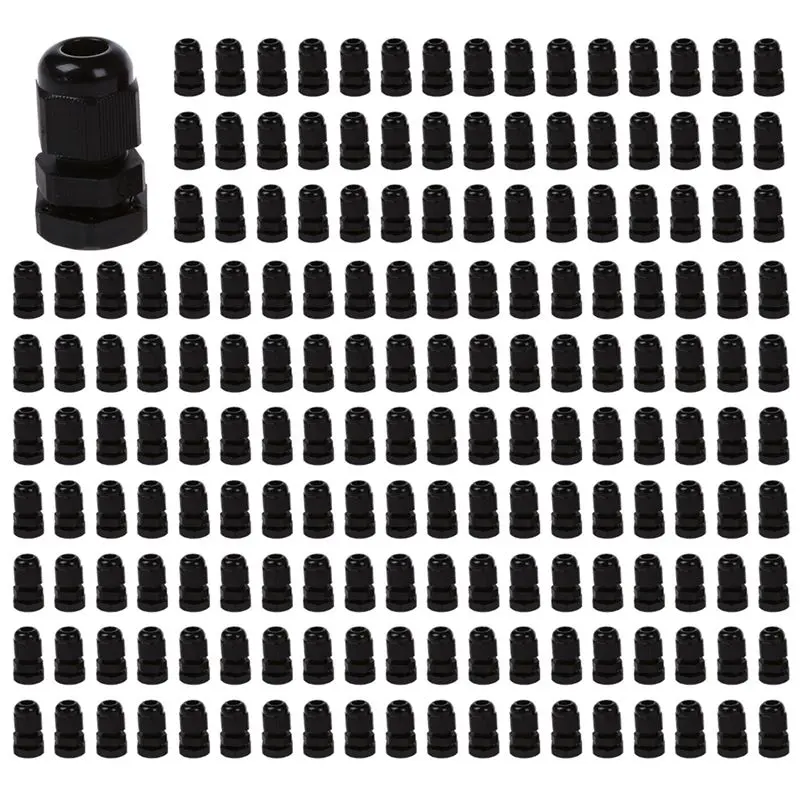 Exquisite-90 Pcs PG7 Waterproof Connector Gland Black For 4-7Mm Diameter Cable