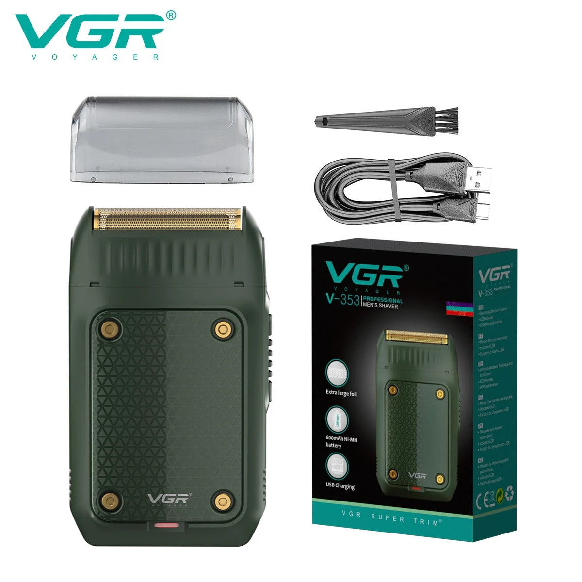VGR Elektrisch scheerapparaat Professioneel Scheerapparaat Draagbaar Scheermachine Mini Baardtrimmer Scheermes Beantwoordend Scheerapparaat voor mannen V-353 - afbeelding 1