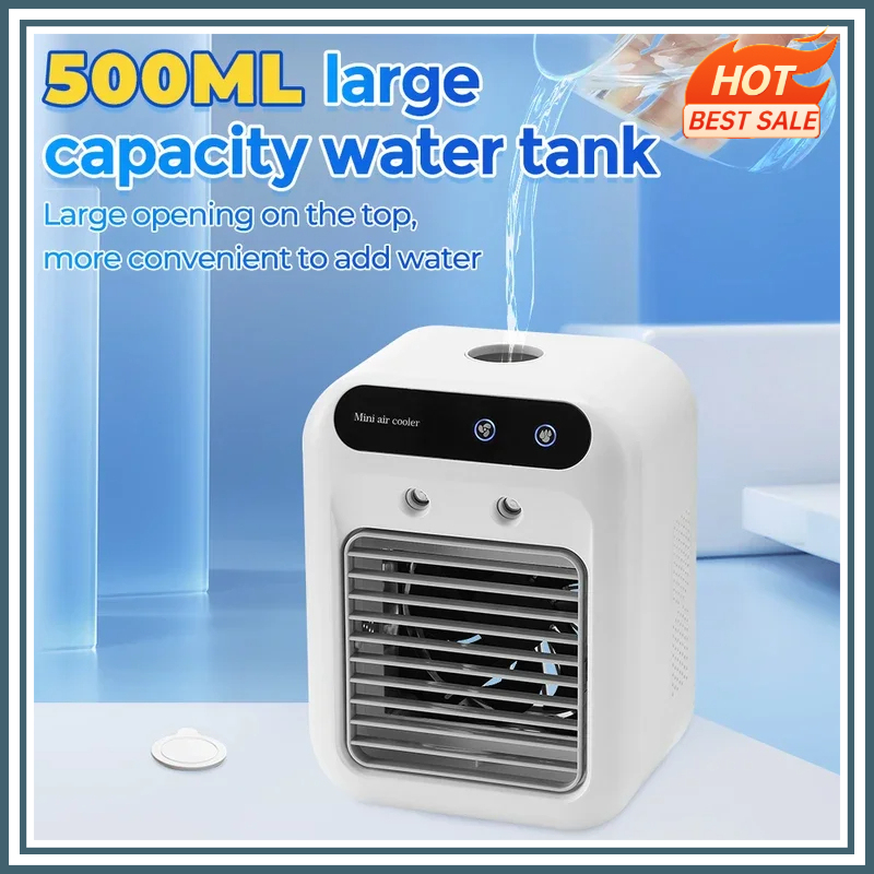  Small Portable Air Conditioner Fan, Small Air Cooler, Mini Humidifier for Home and Office 