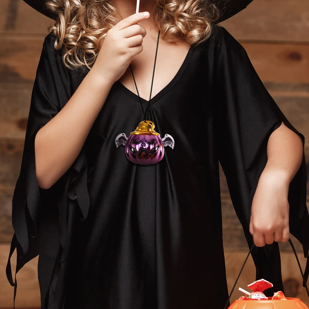 

3 Pcs Pumpkin Lamp Necklace Choker Halloween Flashing for Party Pendant Hanging
