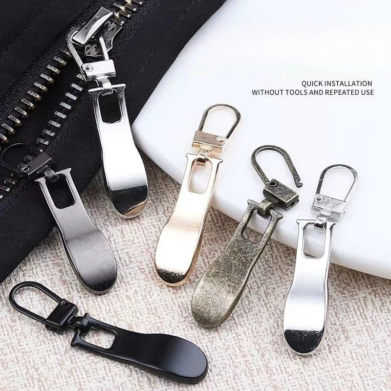 5/10/20pcs Removable Zipper Head Sliders Detachable Replaceable Pull Tab Tool-Free Repair Kit For Luggage Clothes Pendant Head