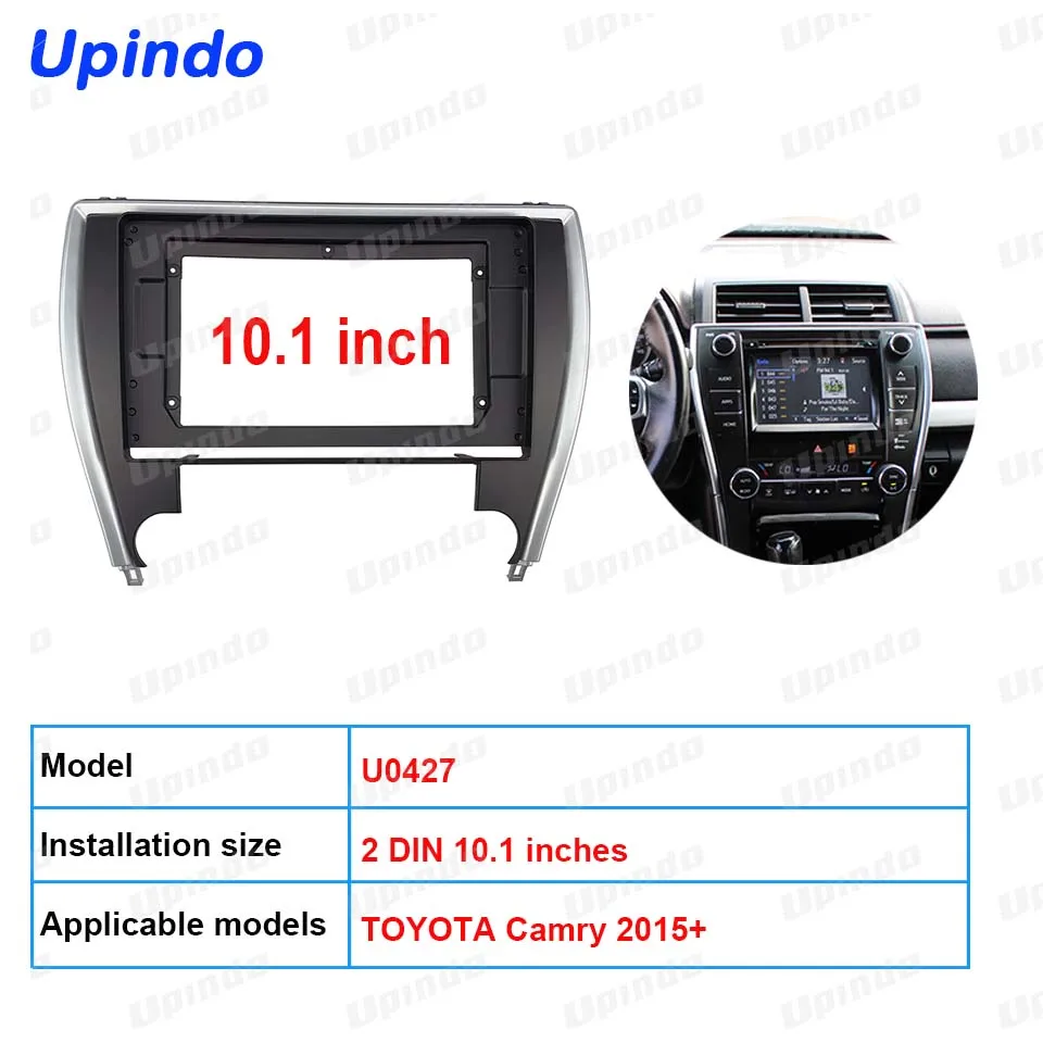 

Upindo 2 Din 10.1" Android Radio Fascia Panel Kit for Toyota Camry 2015 - Car Audio Dash Mount Multimedia Stereo Frame