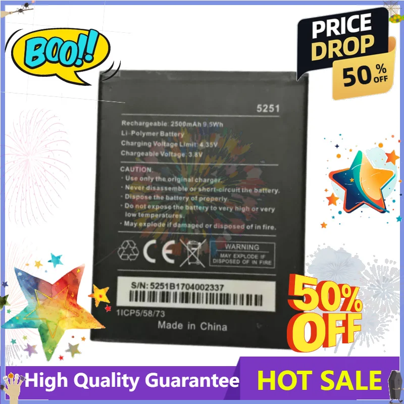SWZY New 5251 3.8V 2500mAh High Quality Battery for Wiko 5251 2520 2610 3913 4901 5222 K200 for Lenny3/4 Battery
