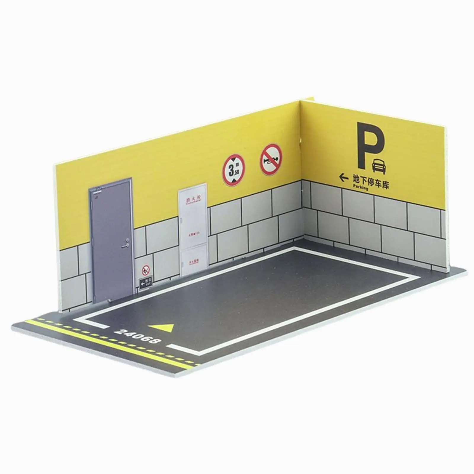 Car Model Diorama Parking Scenery 1/24 Simulation Scene for Garage Automobile Model