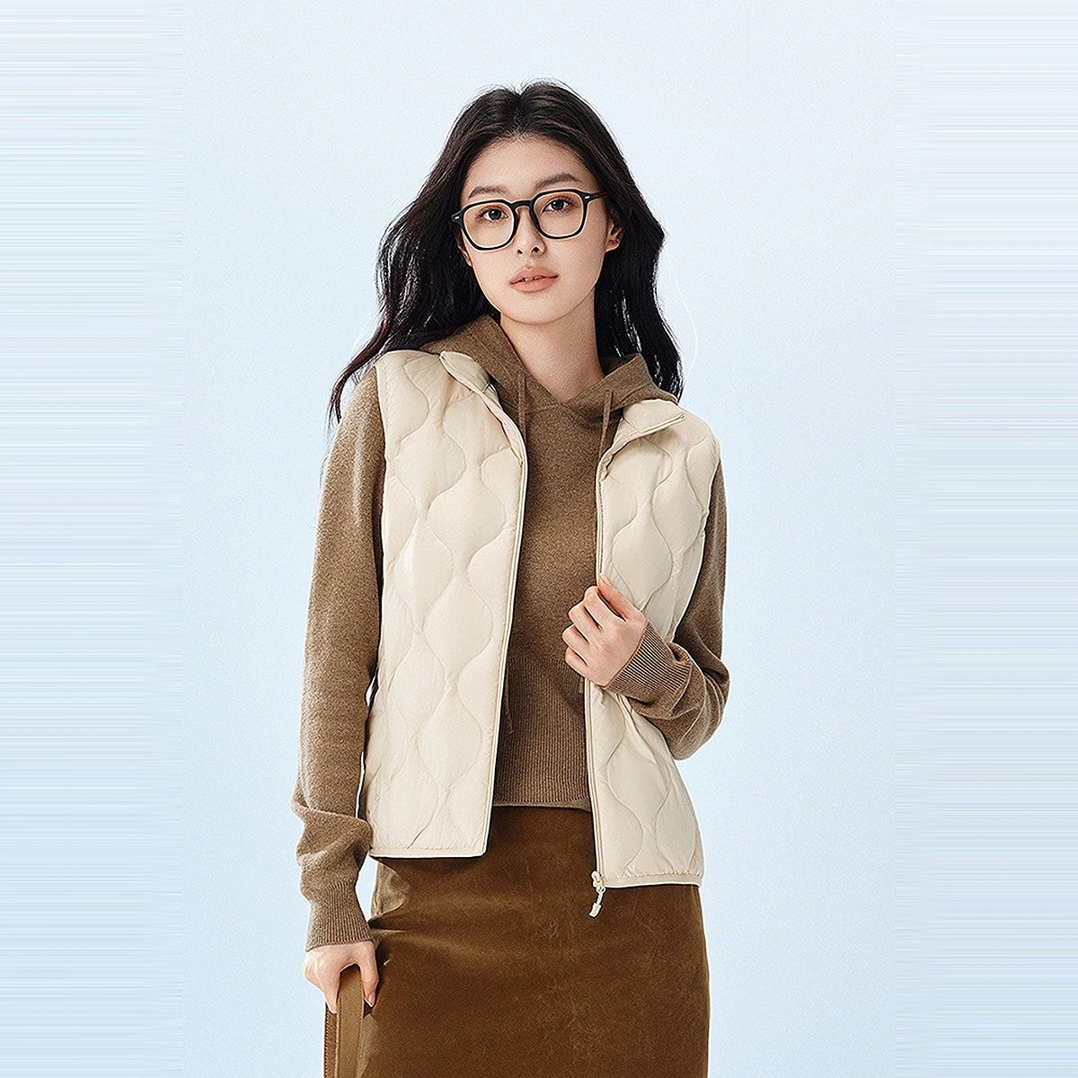 

Легкий пуховый жилет Bosideng, ткань 90, пуховый наполнитель, теплый регулируемый воротник, молния, передние карманы, 3 в 1, защита от воды, масляных пятен