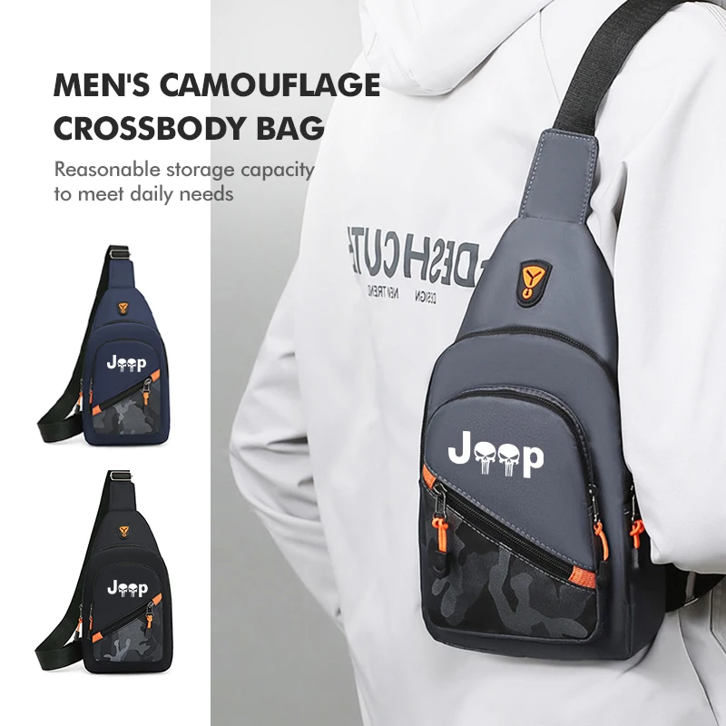 Car Logo Casual Shoulder Bag Outdoor Male Messenger Crossbody For Jeep Wrangler-JK JL Cherokee Patriot Liberty Commander