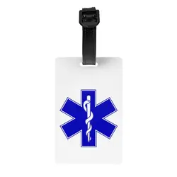 Emt Star Of Life Luggage Tags for Travel Suitcase Paramedic Medical Privacy Cover ID Label