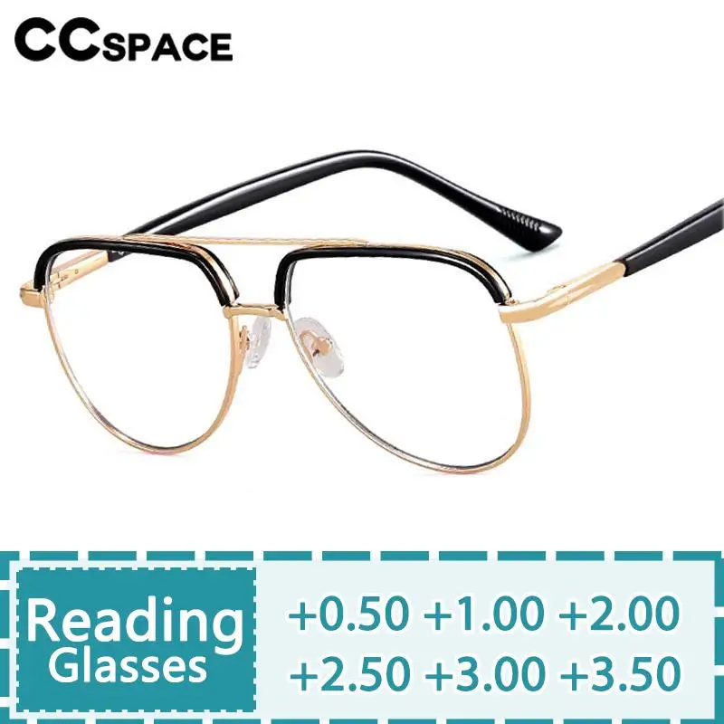 R57612 Fashion Pilot Reading Glasses Casual Spring Hinge Optical Presbyopia Eyeglasses Diopter +50+100+150+200+250+300+350