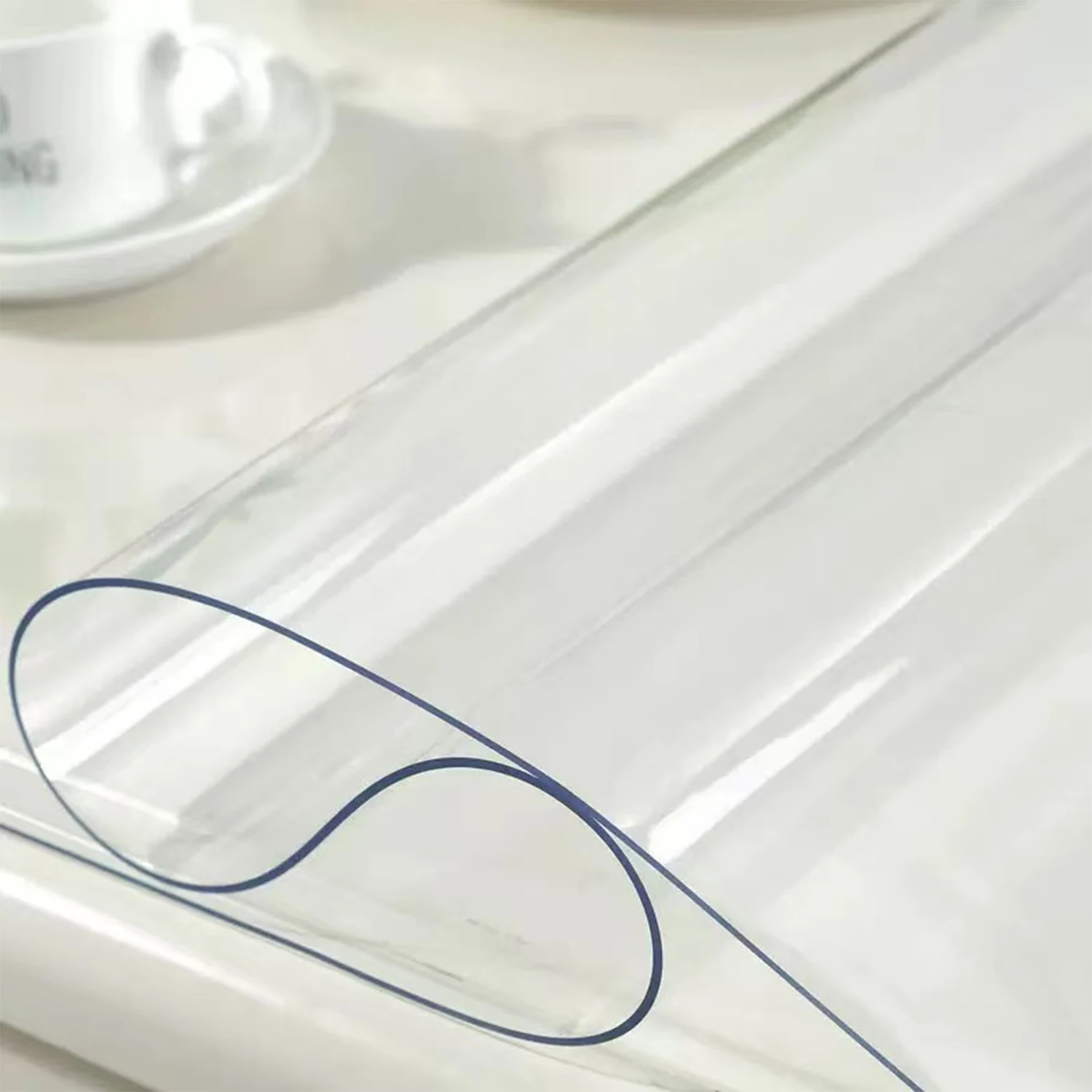 Transparente wasserdichte Tischdecke aus PVC, rechteckig, ölbeständig und leicht zu reinigen, geeignet für Esstische, Versammlungen und Camping. – Detail 9