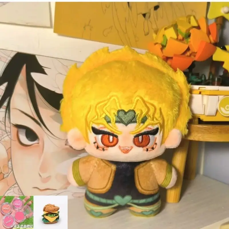 Boneca de pelúcia de algodão de 10 cm Anime JOJO Dio Brando - Presente surpresa perfeito para crianças amigos ou pingente de mochila