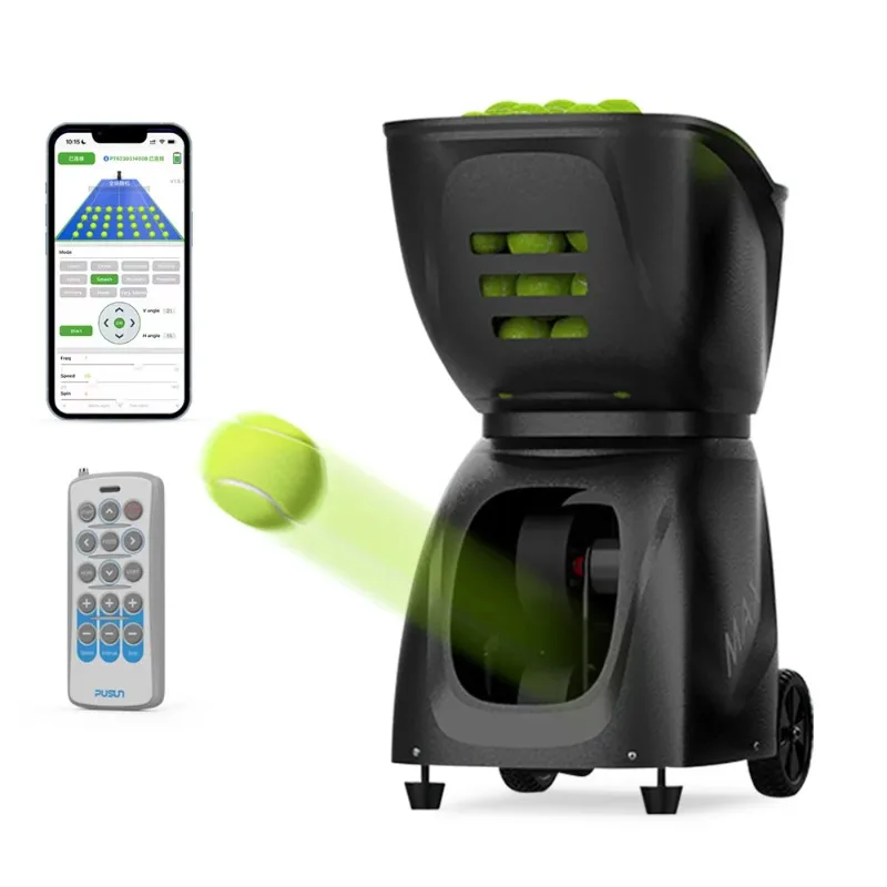 

Automatic PUSUN PT Max C Tennis and Padel Ball Machine Tennis Ball Shooting Equipment with APP Control Tennis Feeder