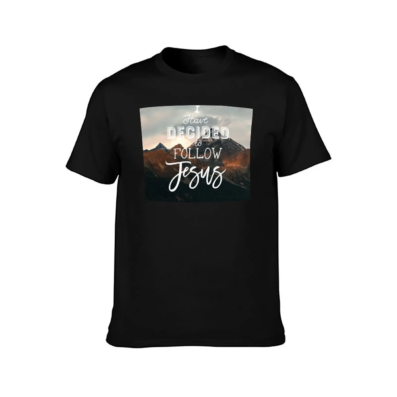 Christian Quote - I have decided to follow Jesus T-Shirt Large Size Short Sleeve T-Shirt
