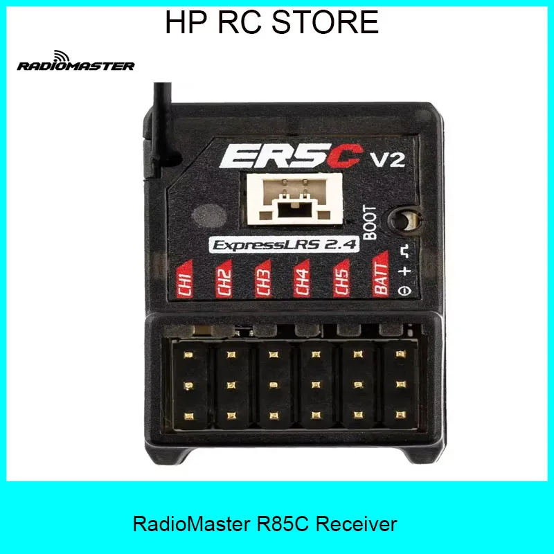 RadioMaster R85C High-Sensitivity 5CH 2.4GHz 4in1 Multi-protocol PWM Receiver w/External Antenna for RC Drone/Airplane/Helicopte