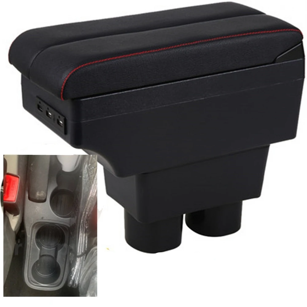 Ford Figo Armrest Box Elbow Rest Center Console Storage with Phone Charging USB Interface Cup Holder