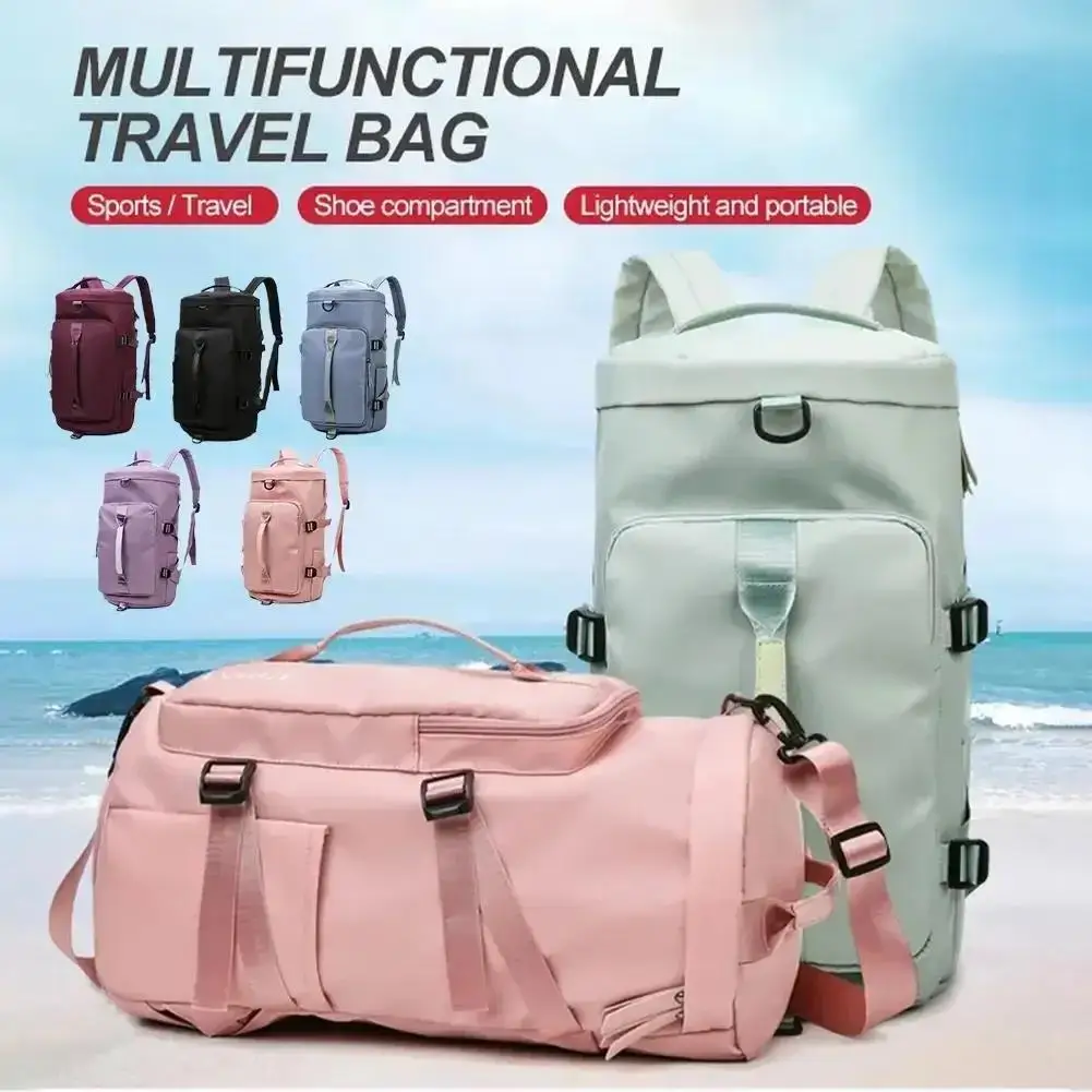 Fashion Large Capacity Storage Bag Travel Bag Tote Carry On Duffel Luggage Waterproof Backpack Handbag Oxford Shoulder Women