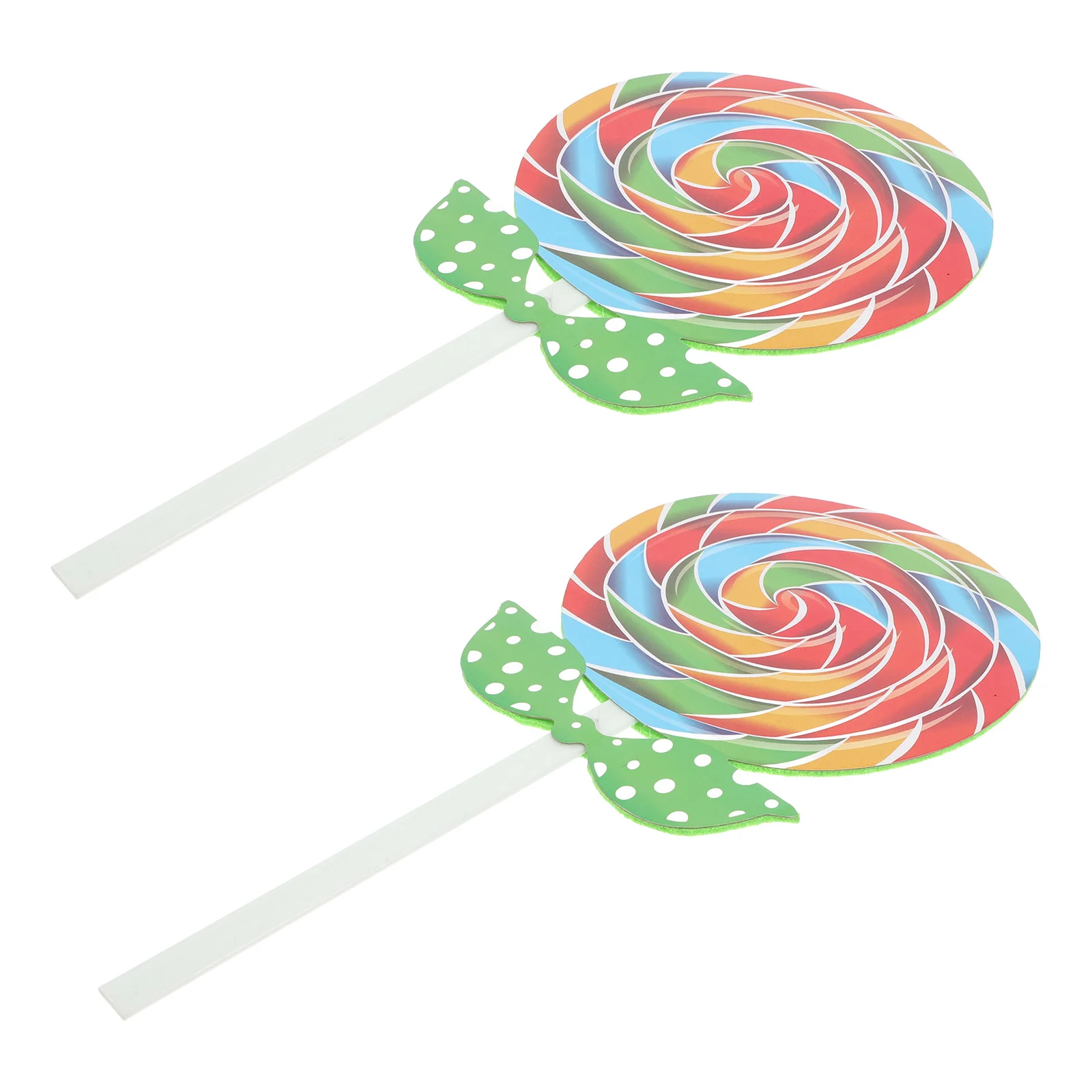 2 Pcs Kids Toy Lollipop Prop Fake Decorations Unique Party Wooden Simulation Craft Ornaments Child Candies