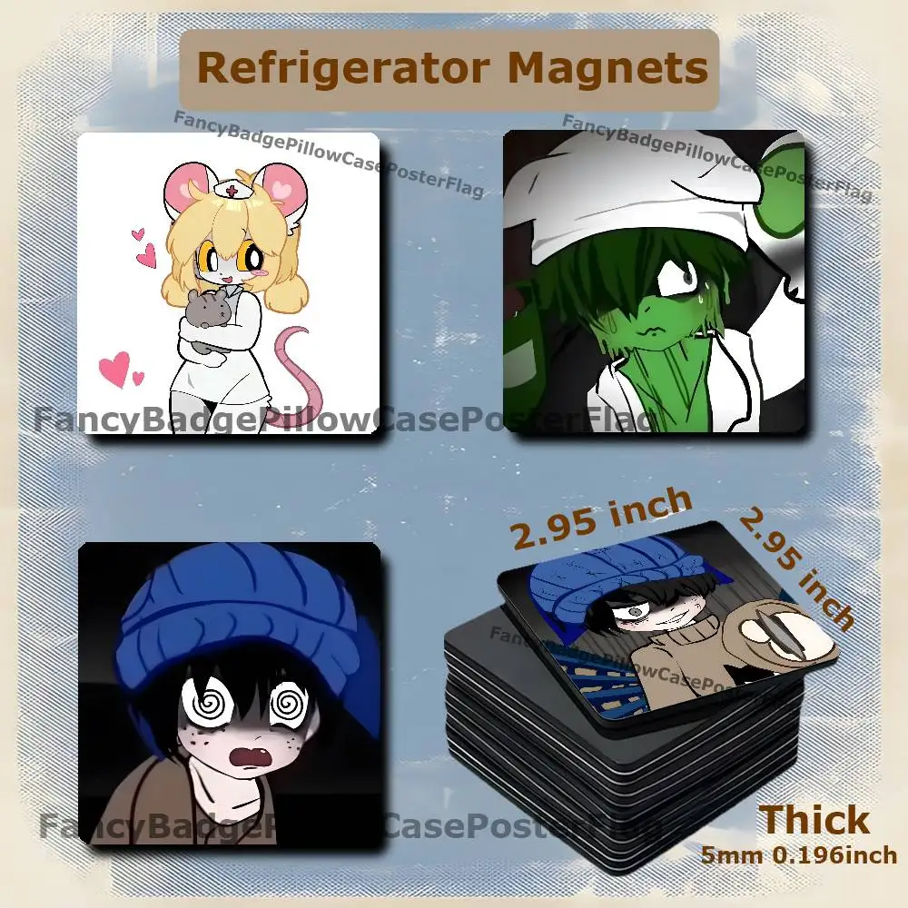 T-Terrible Mouse TM Lorna 75mm Frigerator Magnet Square Stickers Personalize Fridge Refrigerator Wall Door Decoration