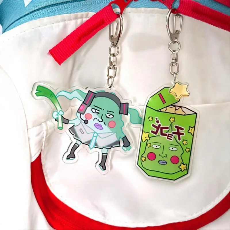 Hatsune Miku Portachiavi in acrilico Anime Divertente Ciondolo per borsa Coppia Portachiavi Zaino per cartoni animati Fascino Portachiavi per auto Decorazione di gioielli