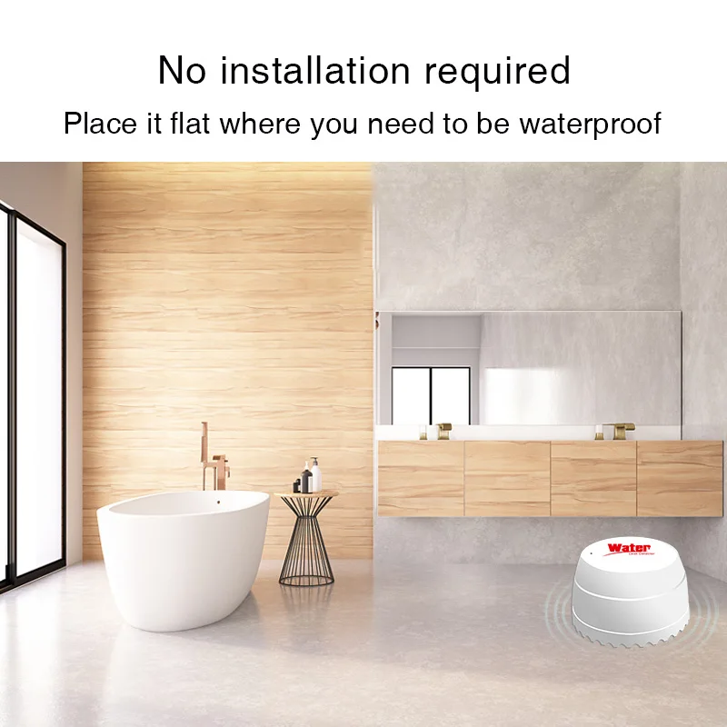 WiFi Water Leak Detector Water Flood Sensor Smart Life APP Remote Monitoring Flood Alert Overflow Security With Alexa Google