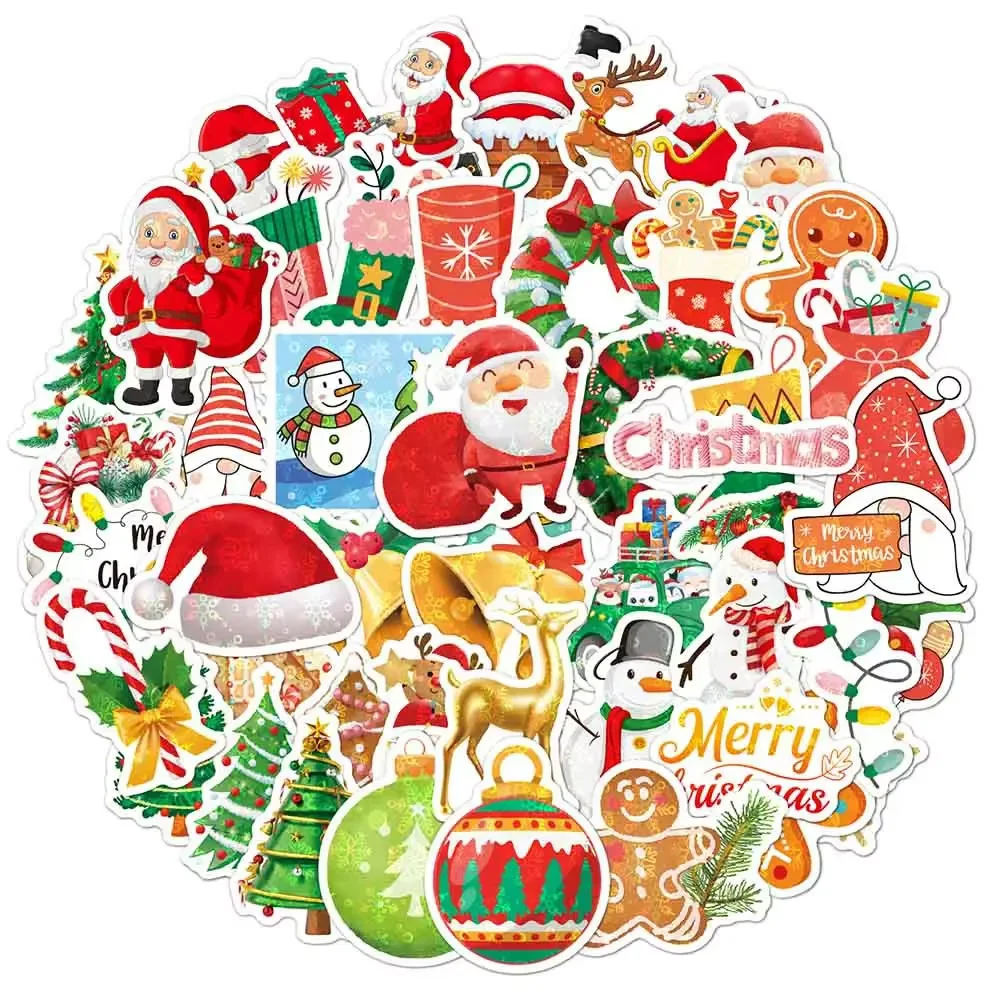 

50PCS Christmas 2025 Anime Paper Graffiti Sticker Waterproof Sticker Skateboard Sticker