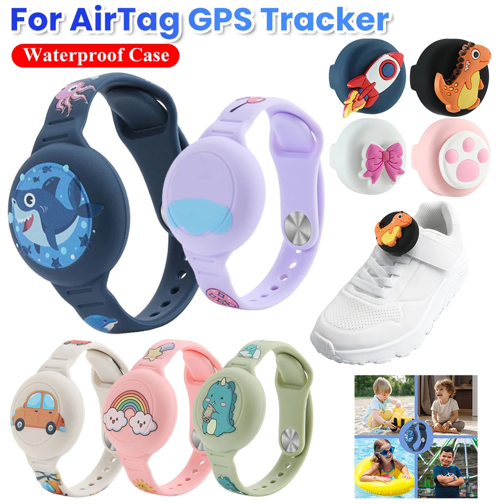 Pour Apple Airtag support enfants Bracelet Airtags boîtier sangles enfants mignon dessin animé Bracelet GPS Tracker étanche support en Silicone