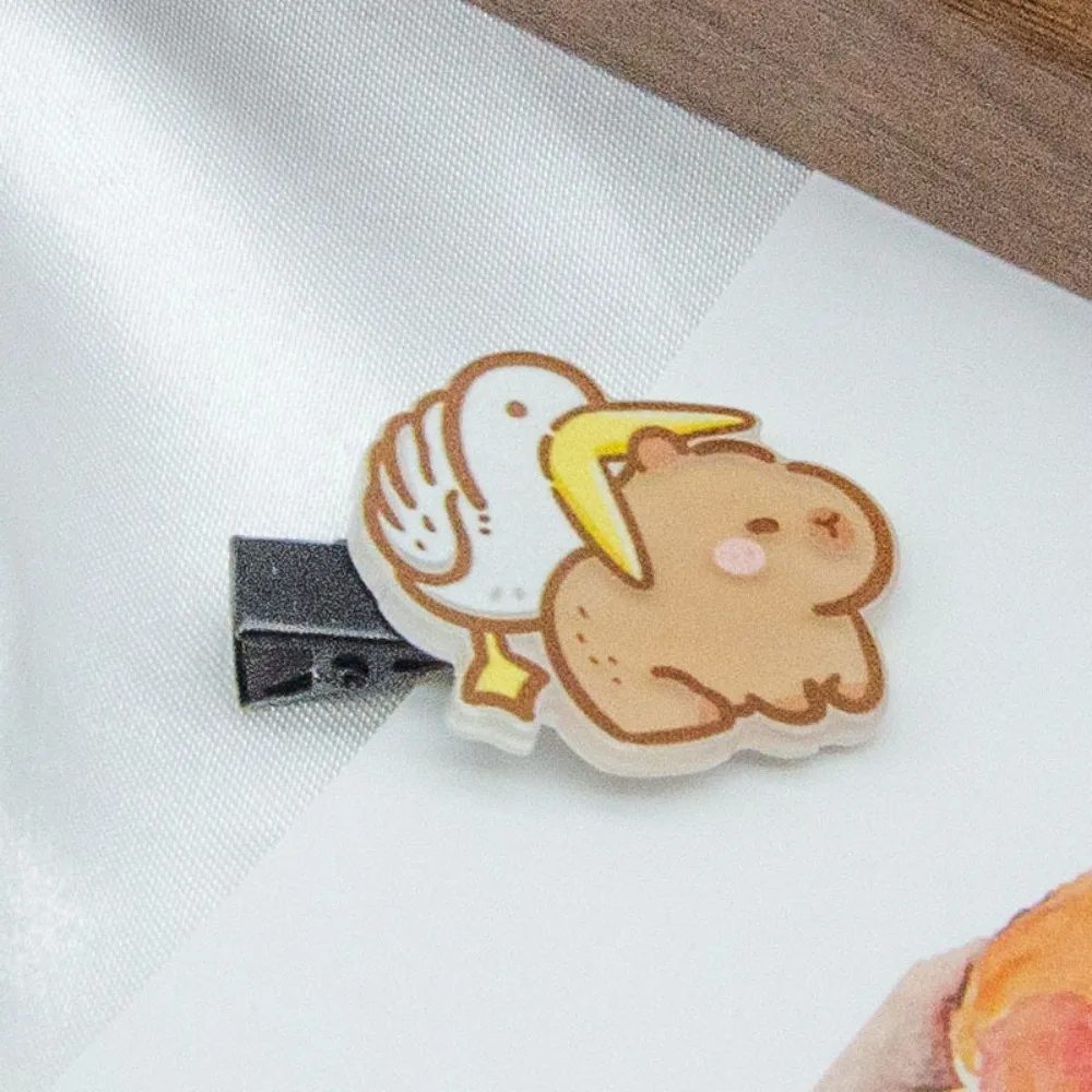 Hair Accessories Acrylic Capybara Hairpin Cute Waterproof Cartoon Duckbill Clip Light Sweet Animal Barrettes Daily