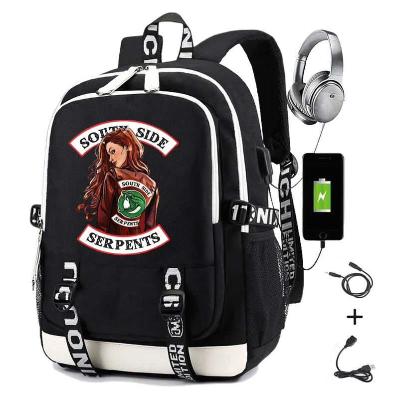 

Riverdale Backpack for Men Print South Side Snake Women Casual Laptop Travel Backpacks Student School Bag Boys Girls