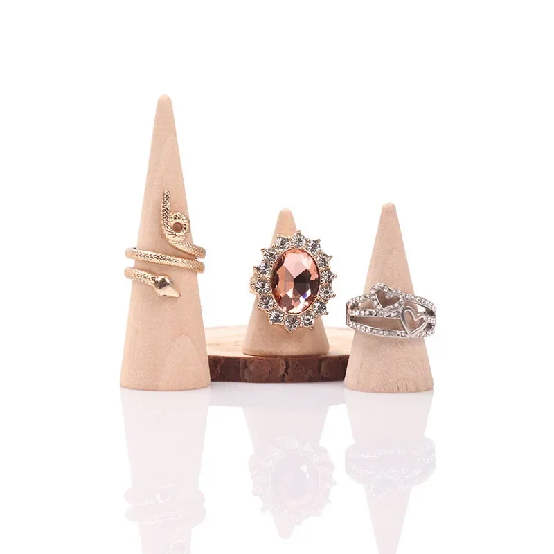 Solid Wood Cone Ring Rack for Wedding Rings