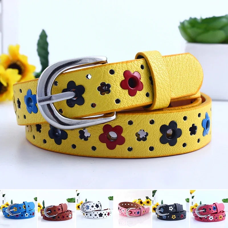 Baby Kids Boys Girls PU Leather Waist Belt Waistband Buckle Adjustable Fashion 6 Colors Decor Children Elastic Leather Waist