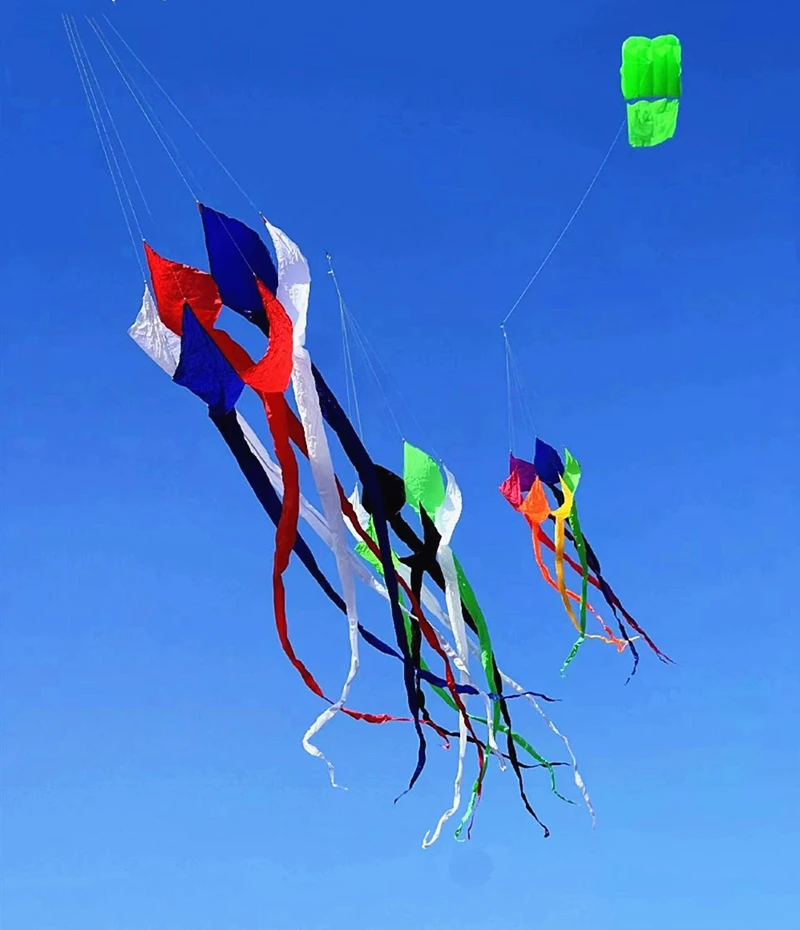 จัดส่งฟรี 400 ซม.Kite windsocks ของเล่นเป่าลม Professional ลม Kites หางพวงมาลัย Kite Electro Shocker paragliding สนุก