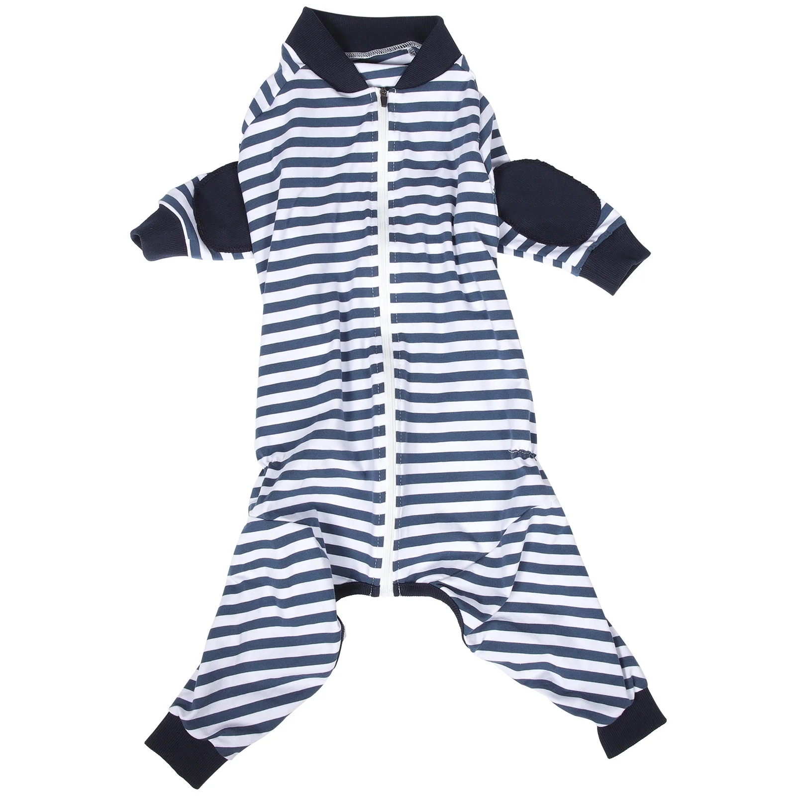 

Striped Dog Pajama Cotton Soft Breathable Zipper Summer Pet Costume Comfortable Indoor Sleepwear Large Dog Apparel Adorable
