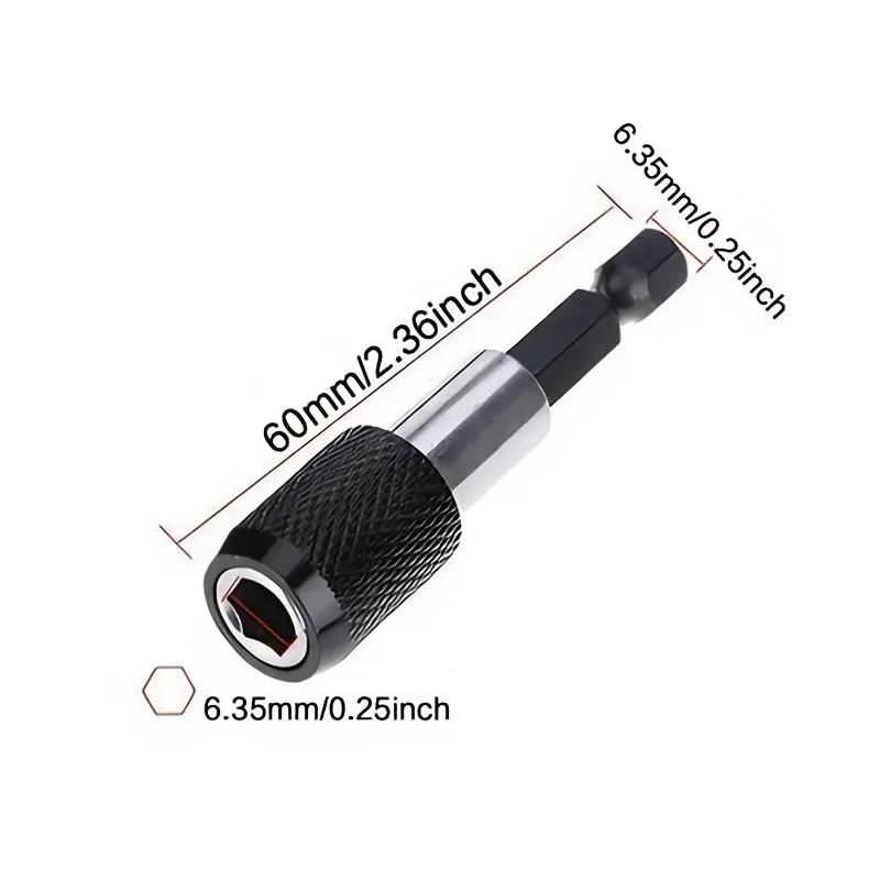 Professional Grade Magnetic Batch Head Quick Release Hexagonal Shank Chuck, Used for 1/4 inch Drill Bits