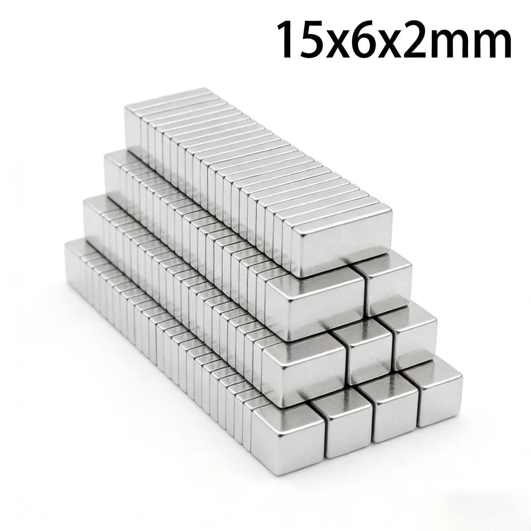 15x6x2mm Sheet Powerful Magnets 15*6*2 Strong Block Magnets For Fridge DIY Building Scientific Craft 15x6x2