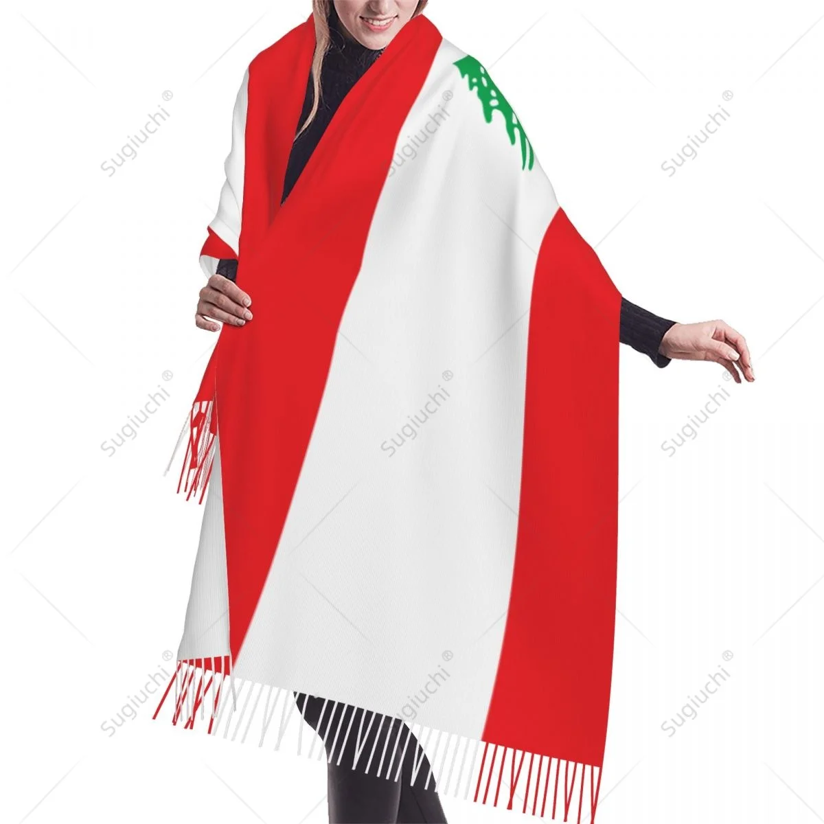 Lebanon Flag Scarf Pashmina Warm Scarves Shawl Wrap Hijab Spring Winter Multifunction Unisex