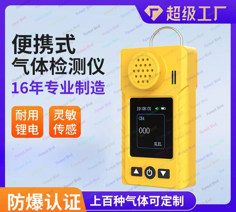 Gas detector portable toxic gas carbon dioxide ozone ammonia voc single combustible gas