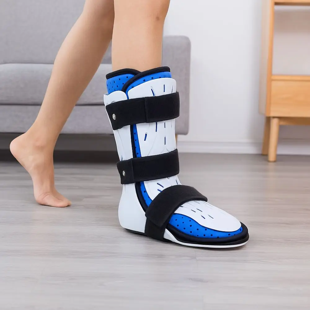 Atmungsaktive Knöchelbandage, verstellbare rutschfeste Sohle, Fußabfall-Korrektor, abnehmbarer Wadenbrech-Fixierer, Sprunggelenk, Varus Valgus