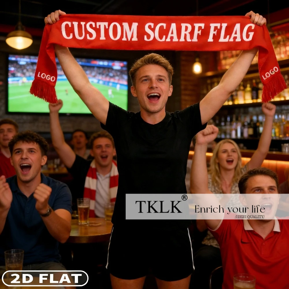 1pc Custom Your Own Team Scarf with Any Design Men's Dressing Accessories, Add Any Text & Photos, Party Wear & Sports Fan Gift