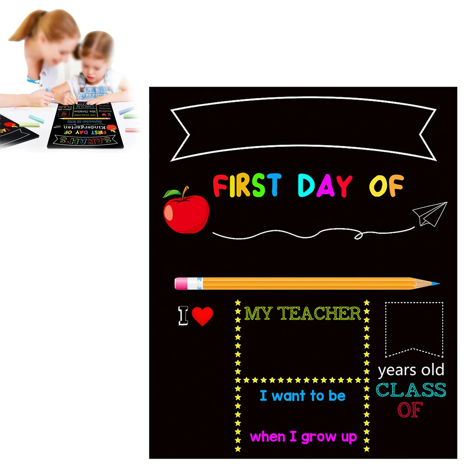 School Opening Double-sided Message Board Introduce Your Name/Age/Class Message Board for Kindergarten Preschool