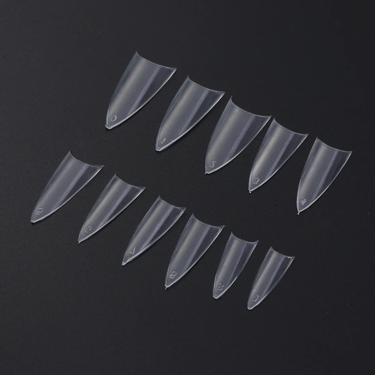

500Pcs False Nail Tips Transparent Cuspate Style Artificial Nails Easy to Paint File Shape for DIY Nail Art Acrylic Gel Use