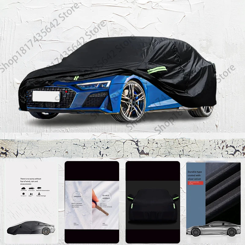 

For Audi R8 Fit Outdoor Protection Full Car Covers 210T Snow Cover Sunshade Waterproof Dustproof Exterior Car cover Black