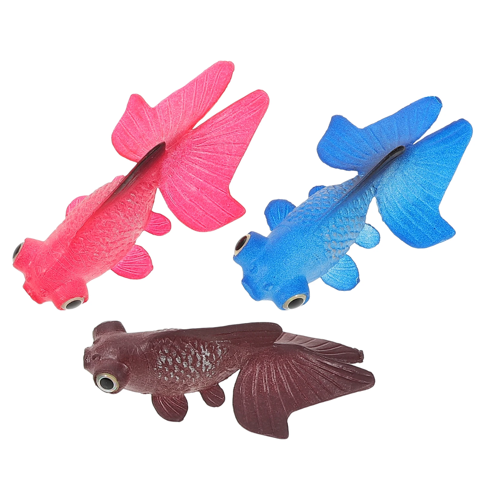 

3 Pcs Large Luminous Goldfish Blue Red Brown Fish Tank Decor Aquarium Decor Artificial Fish Silicone Garden Crafts