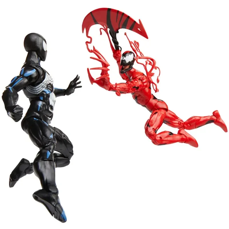 سلسلة Marvel Hasbro Legends Spider-Man & Carnage Ko Action Figure 2-Pack عبوة على الطراز العتيق مع 7 ملحقات هدية للأولاد